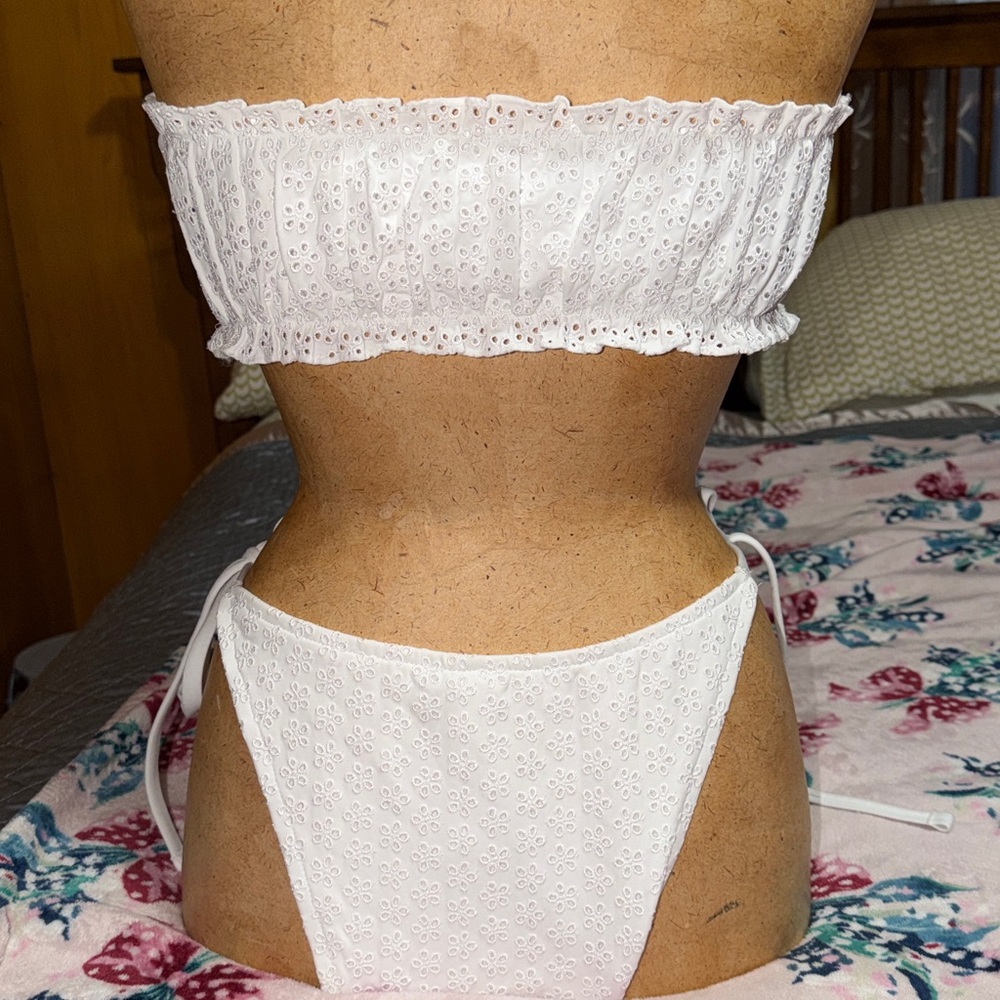 By Frankies Bikinis Rosalind Eyelet Bandeau & Bridgette Eyelet Bikini Bottom - Picture 5 of 6